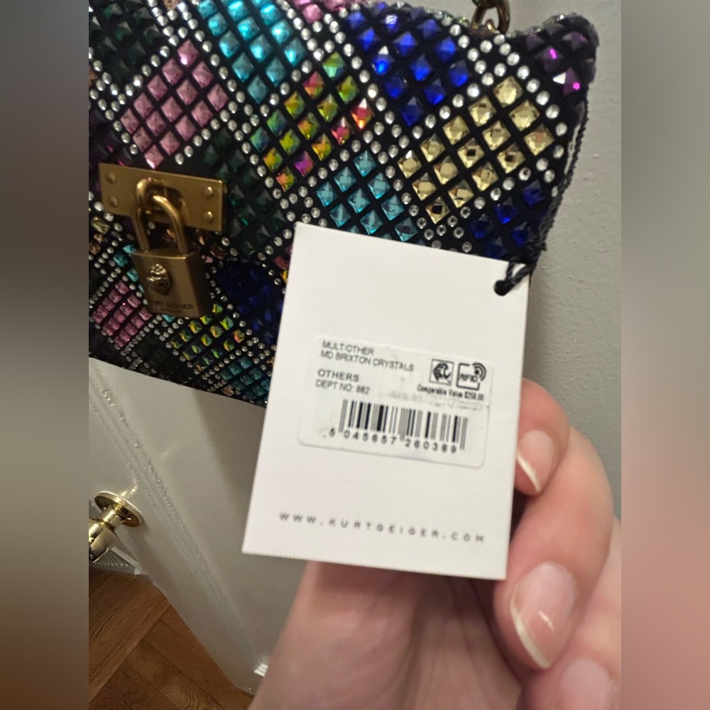 Kurt Geiger The Brixton Multicolor Embellished 2 Way Chain Bag NWT - Picture 13 of 16